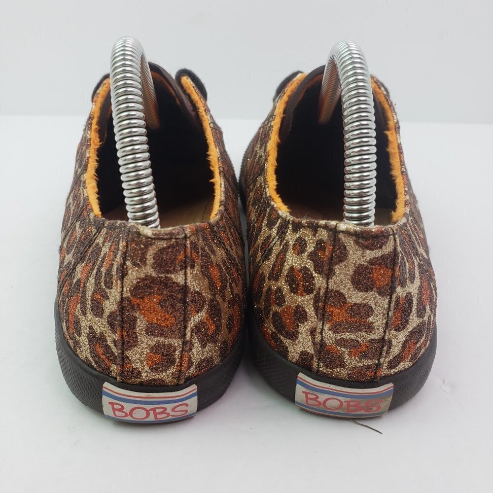 Bobs From Skechers Womens Size 7.5 Leopard Brown Orange Low Sneaker Shoes SN3353 - Picture 7 of 12